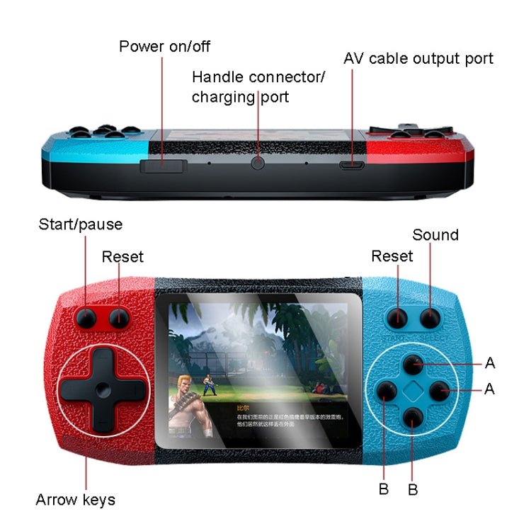 F1 3 Inch Horizontal Screen 620 In 1 Large Screen Pocket Console, Style: Single Player Red Yellow - Pocket Console by buy2fix | Online Shopping UK | buy2fix