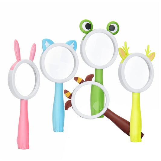 2275 5X/10X Cartoon Animal Handheld Children Science Experiment Magnifying Glass(Pink Rabbit) by buy2fix