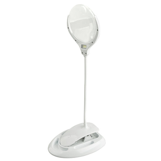 TS-9006 2.25X/5X USB Rechargeable Two-gears Brightness LED Light Desk Magnifier by buy2fix