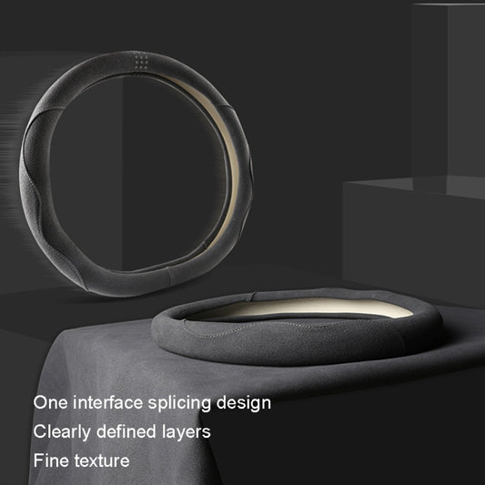 Turned Fur D Type Steering Wheel Cover, Size: 38cm(Black Red) - Steering Wheel Accessories by buy2fix | Online Shopping UK | buy2fix