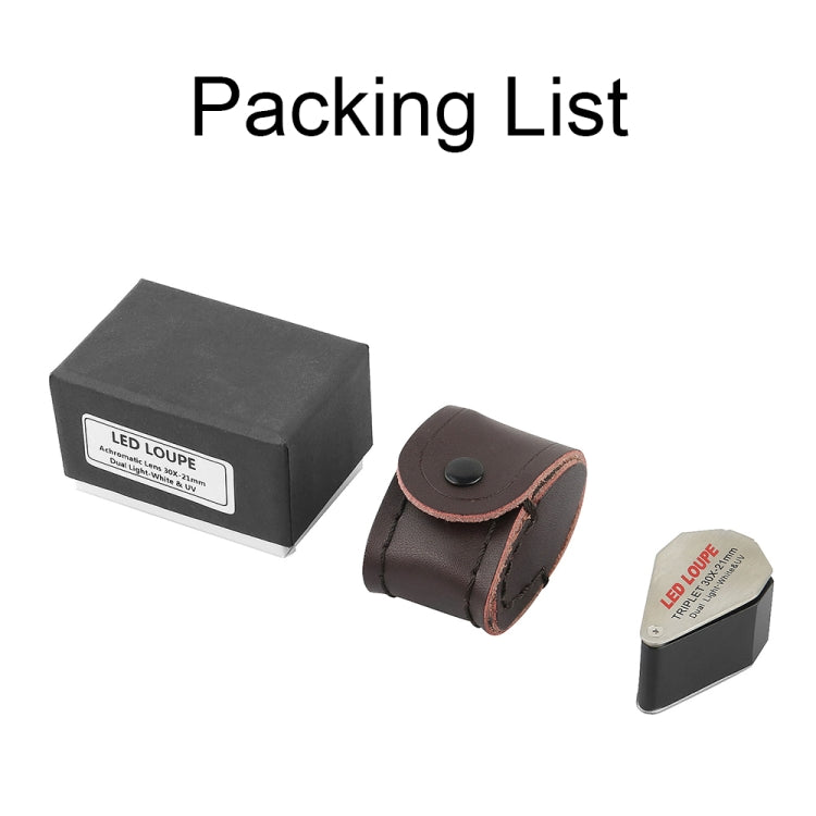 MG7802 30X 6LEDs + 7UV Lamps Jewelry Appreciation Magnifying Glass(Round) by buy2fix