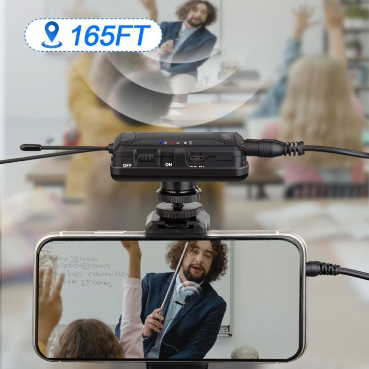 Q6 1 Drag 1 Wireless Lavalier Head Wear With Stand USB Computer Recording Microphone Live Phone SLR Lavalier Microphone - Microphone by buy2fix | Online Shopping UK | buy2fix