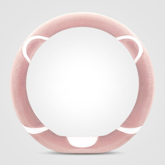 Car Steering Wheel Cartoon Short Fluff Handle Cover, Size: 38cm(Pink D Shape) by buy2fix