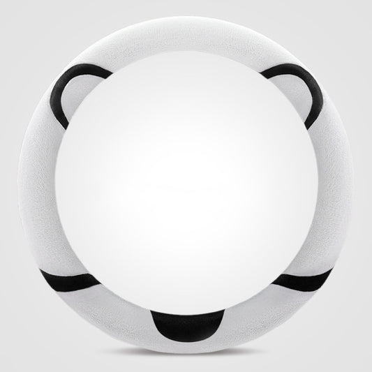 Car Steering Wheel Cartoon Short Fluff Handle Cover, Size: 38cm(Black White Round) by buy2fix
