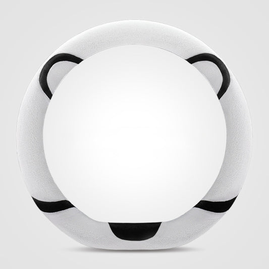 Car Steering Wheel Cartoon Short Fluff Handle Cover, Size: 38cm(Black White D Shape) by buy2fix