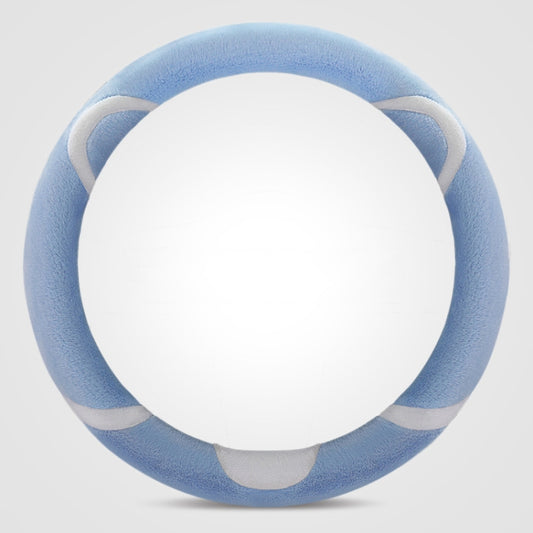 Car Steering Wheel Cartoon Short Fluff Handle Cover, Size: 38cm(Blue Round) by buy2fix