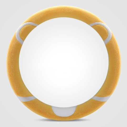 Car Steering Wheel Cartoon Short Fluff Handle Cover, Size: 38cm(Yellow Round) by buy2fix