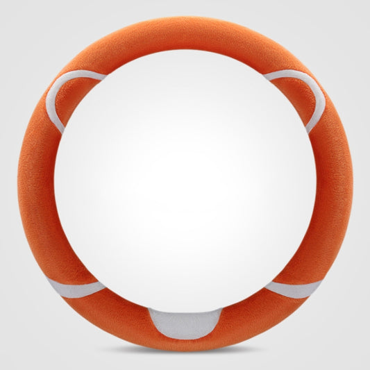 Car Steering Wheel Cartoon Short Fluff Handle Cover, Size: 38cm(Orange Round) - Seat Belts & Padding by buy2fix | Online Shopping UK | buy2fix