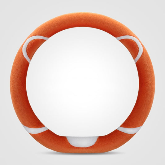 Car Steering Wheel Cartoon Short Fluff Handle Cover, Size: 38cm(Orange D Shape) by buy2fix