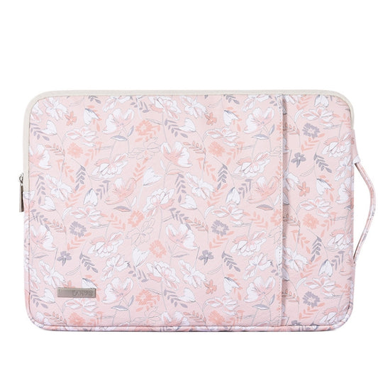 G4-89 PU Laptop Case Tablet Sleeve Bag with Telescoping Handle, Size: 14 Inch(Light Pink) by buy2fix