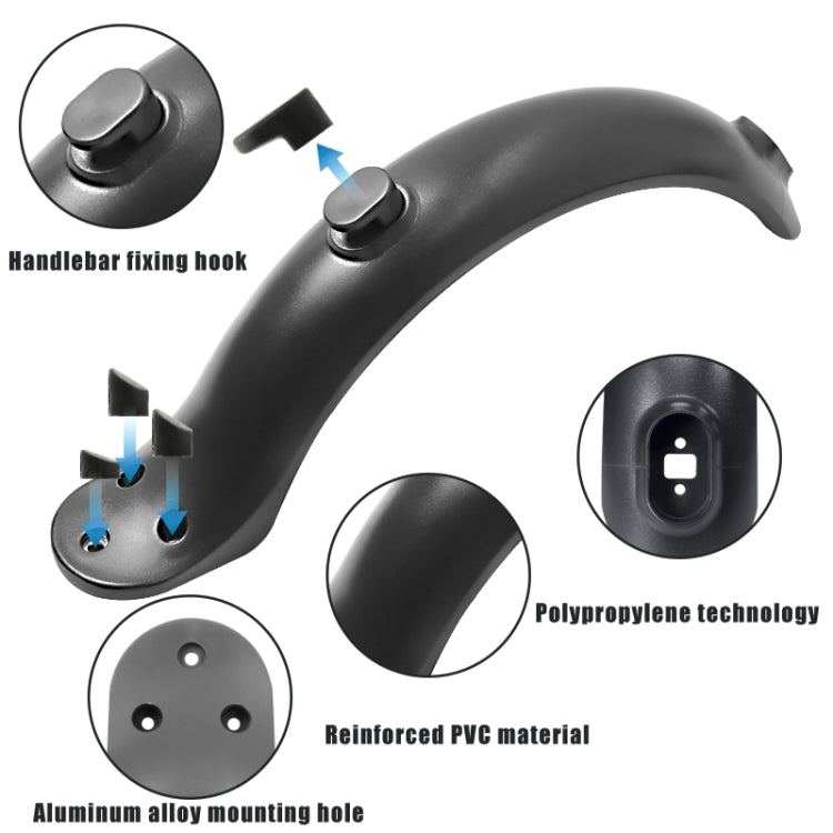 For Xiaomi M365 Electric Scooter Accessories, Fender+Bracket+Taillight, Color: Black With Wrench - Accessories & Parts by buy2fix | Online Shopping UK | buy2fix