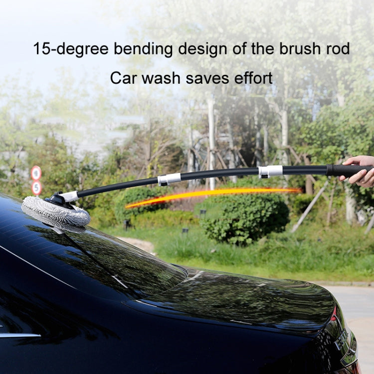 Soft Hair Curved Rod Car Wash Long Handle Telescopic Mop, Color: Black White - Car washing supplies by buy2fix | Online Shopping UK | buy2fix