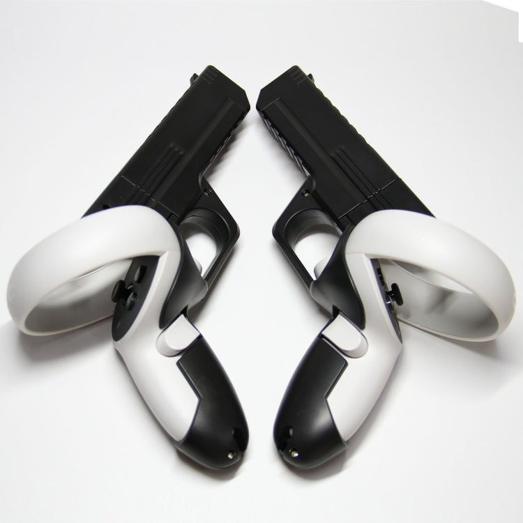For Meta  Quest 2 VR Controller 1pair Sturdy Shooting Handle Holder(Black) - VR Accessories by buy2fix | Online Shopping UK | buy2fix