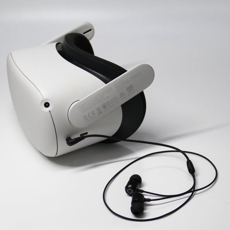 For Meta Quest 2 VR Glasses Ear-in Headset 3.5 Elbow Aluminum Earphones(White) - VR Accessories by buy2fix | Online Shopping UK | buy2fix