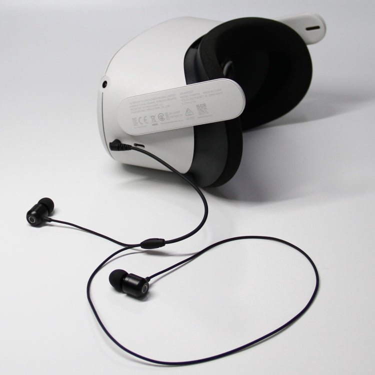 For Meta Quest 2 VR Glasses Ear-in Headset 3.5 Elbow Aluminum Earphones(White) - VR Accessories by buy2fix | Online Shopping UK | buy2fix