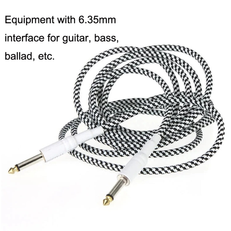 JT001 Male To Male 6.35mm Audio Cable Noise Reduction Folk Bass Instrument Cable, Length: 3m(Yellow) by buy2fix