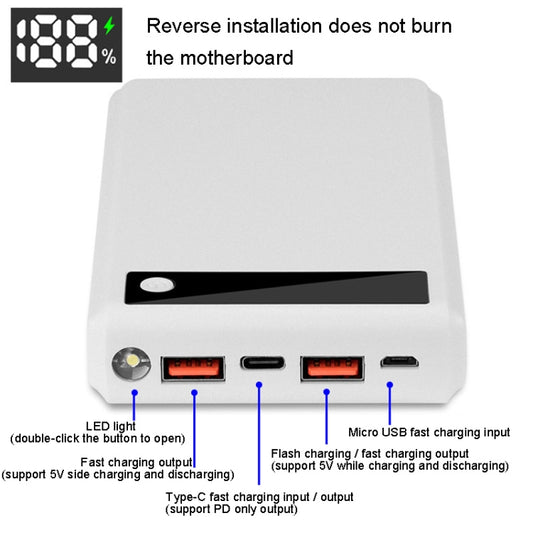 Q6 Removable 6 Sections 18650 Battery Box Charger Case, Style: Flash/Fast Charge(Blue) by buy2fix