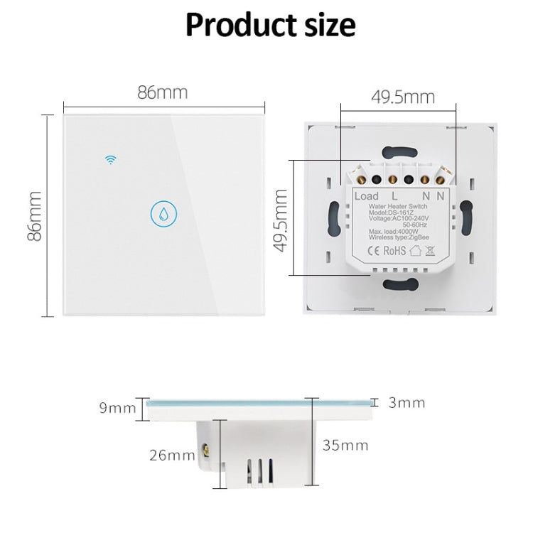 WIFI 20A Water Heater Switch White High Power Time Voice Control EU Plug - Smart Switch by buy2fix | Online Shopping UK | buy2fix