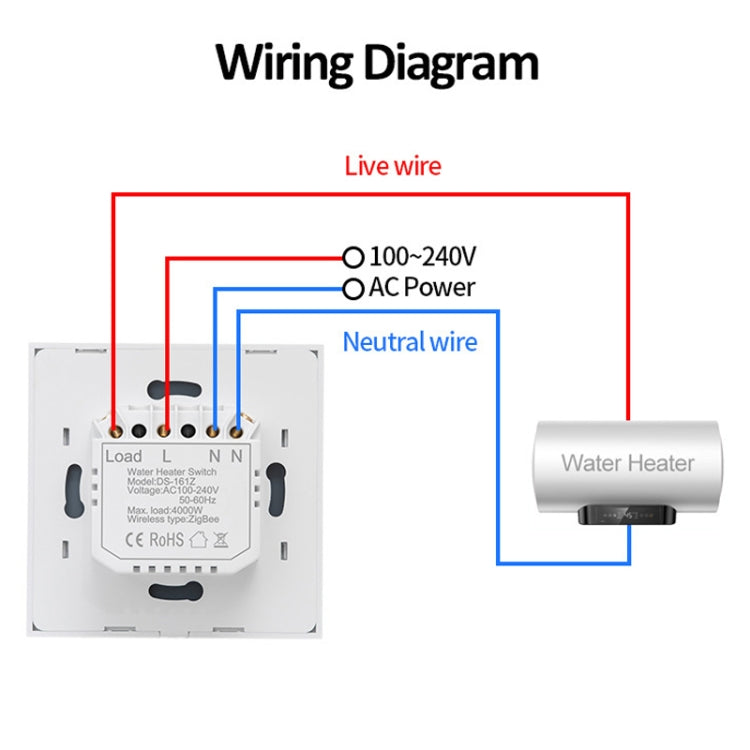 WIFI 20A Water Heater Switch White High Power Time Voice Control EU Plug - Smart Switch by buy2fix | Online Shopping UK | buy2fix