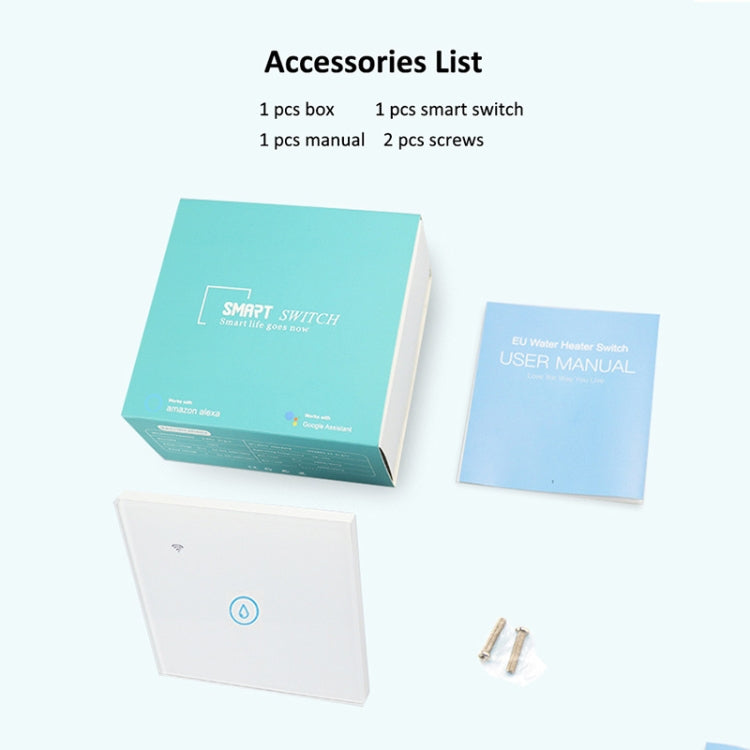 Tuya ZigBee 40A Smart High Power Water Heater Light Air Conditioner Switch Time Voice Remote Control(White) by buy2fix