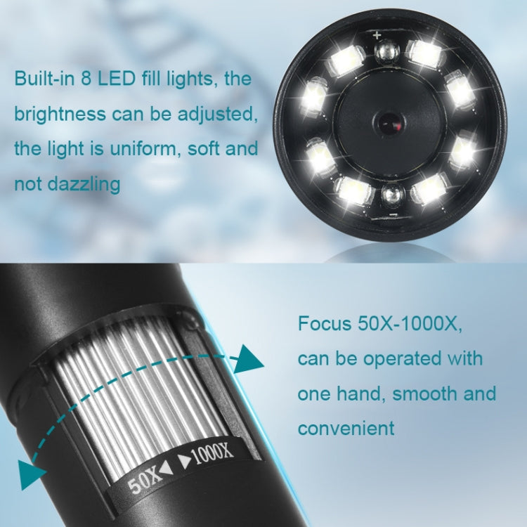 50X-1000X Wireless WIFI Connection LED Light Portable Digital Microscope, Specification: W05 - Digital Microscope by buy2fix | Online Shopping UK | buy2fix