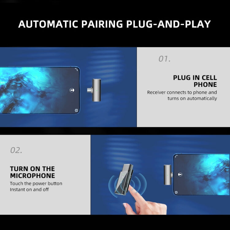 S16-S One To Two Black Digital Display Wireless Lavalier Microphone With Charging Compartment,Spec: 8 Pin Interface by buy2fix