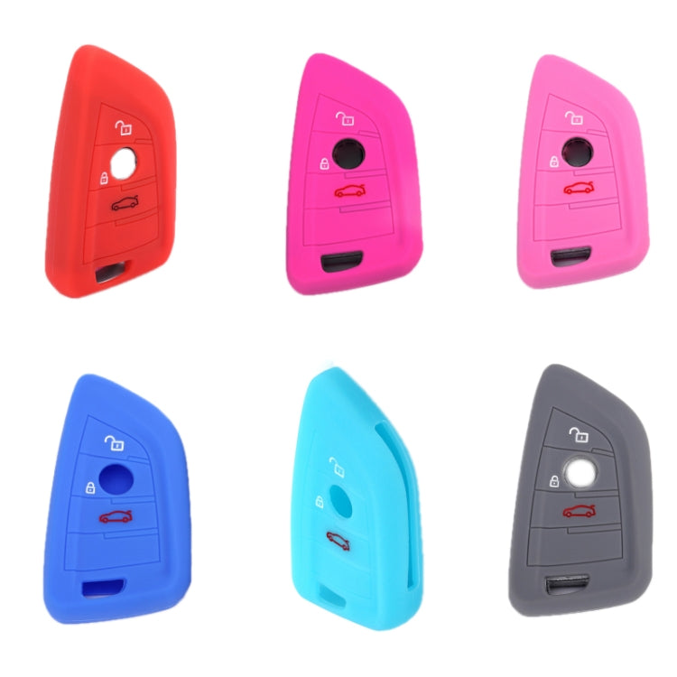For BMW 1 Series X4/X2/XM5 2pcs Soft Silicone Remote Key Cover(Sea Blue) - Car Key Cases by buy2fix | Online Shopping UK | buy2fix