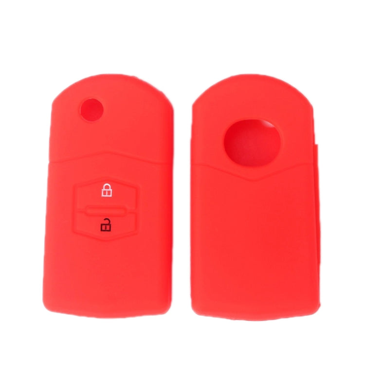 For Mazda M6/CX-5 2pcs Remote Control Folding 2 Button Silicone Case(Red) - Car Key Cases by buy2fix | Online Shopping UK | buy2fix