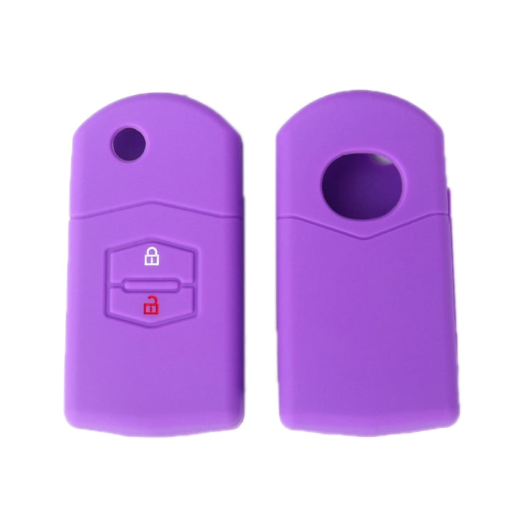 For Mazda M6/CX-5 2pcs Remote Control Folding 2 Button Silicone Case(Purple) - Car Key Cases by buy2fix | Online Shopping UK | buy2fix