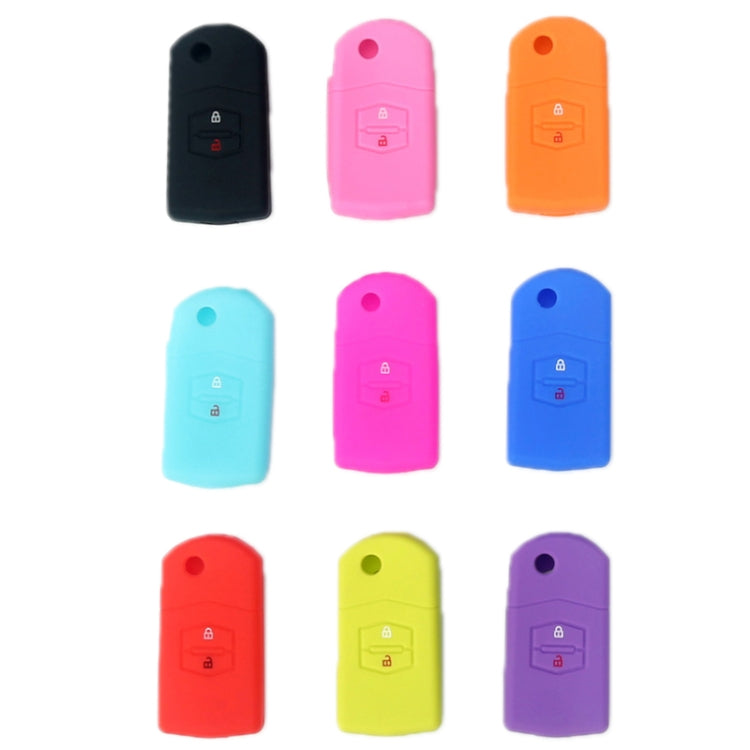 For Mazda M6/CX-5 2pcs Remote Control Folding 2 Button Silicone Case(Pink) - Car Key Cases by buy2fix | Online Shopping UK | buy2fix
