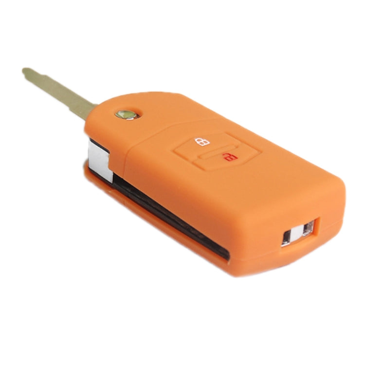 For Mazda M6/CX-5 2pcs Remote Control Folding 2 Button Silicone Case(Orange) - Car Key Cases by buy2fix | Online Shopping UK | buy2fix