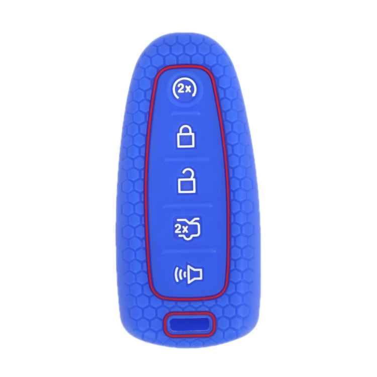 For Ford Edge/Explorer 2pcs 5-Button Key Silicone Case(Sea Blue) - Car Key Cases by buy2fix | Online Shopping UK | buy2fix