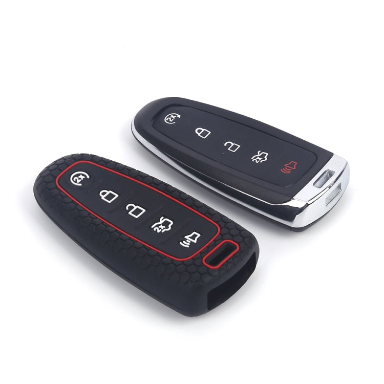 For Ford Edge/Explorer 2pcs 5-Button Key Silicone Case(Red) - Car Key Cases by buy2fix | Online Shopping UK | buy2fix