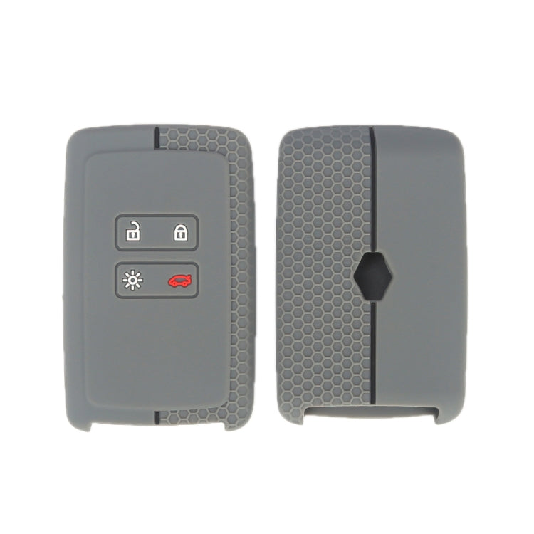 For Renault Koleos/Megane 2pcs 4 Button Honeycomb Pattern Silicone Key Cover(Dark Gray Black Line) - Car Key Cases by buy2fix | Online Shopping UK | buy2fix