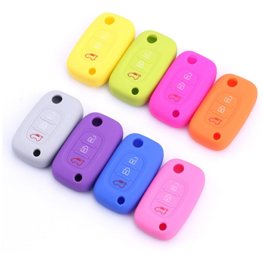 For Mercedes-Benz Smart Folding 2pcs 3 Button Silicone Key Case(White Gray) by buy2fix