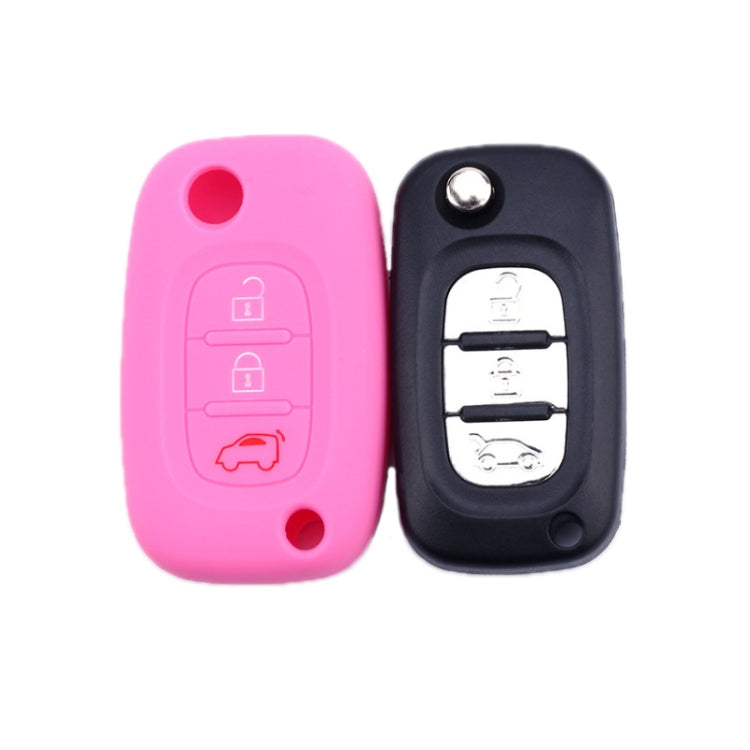 For Mercedes-Benz Smart Folding 2pcs 3 Button Silicone Key Case(Black) - Car Key Cases by buy2fix | Online Shopping UK | buy2fix