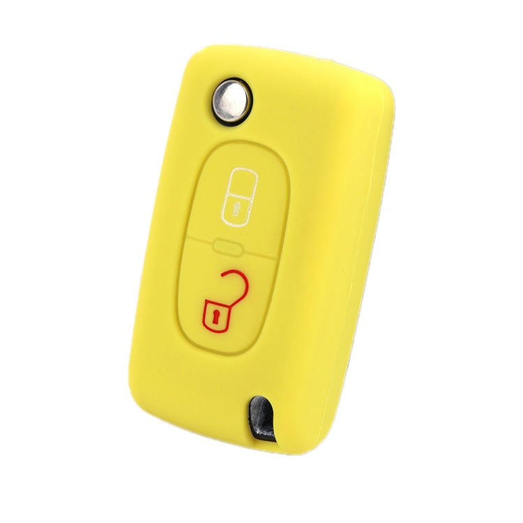 2pcs Car Key Cover for Peugeot 206/207/4008/3008 Citroen Sega/Triumph/C5(Yellow) - Car Key Cases by buy2fix | Online Shopping UK | buy2fix