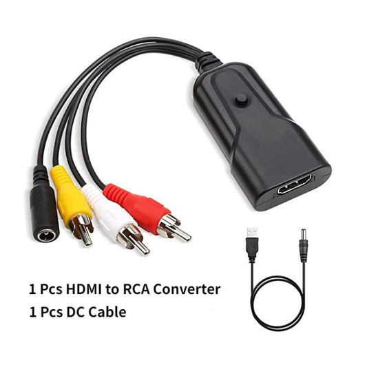 K13W HDMI To AV 1080P HD Converter, Cable Length: 0.5m(Black) by buy2fix
