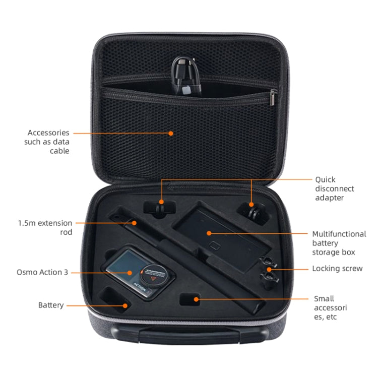 For DJI Osmo Action 3 Storage Bag Portable Waterproof Handheld Protective Case - Case & Bags by buy2fix | Online Shopping UK | buy2fix