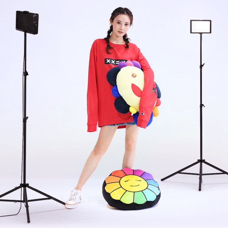 8 Inch 3200-5500K Three-color Temperature Photography Flat-panel Live Fill Light,Spec: 0.5m Bracket +Bluetooth RC by buy2fix