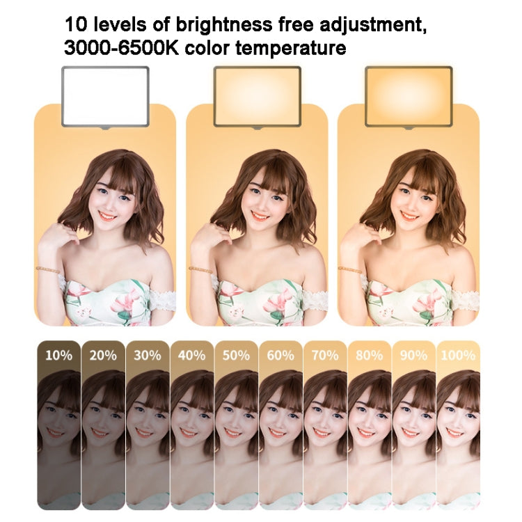 10 Inch 3000-6500K Three-color Temperature Photography Flat-panel Live Fill Light,Spec: 30cm Bracket - Selfie Light by buy2fix | Online Shopping UK | buy2fix