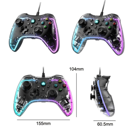 S03 Glare Transparent Wired Gamepad for Nintendo Switch/Sony PS/Computer(White) by buy2fix