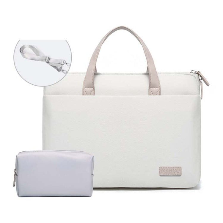 For MacBook 13.3-14 Inches MAHOO 10188 Ultra-Thin Hand Computer Bag Messenger Laptop Bag, Color: Gray+Gray PU Power Bag - by buy2fix | Online Shopping UK | buy2fix