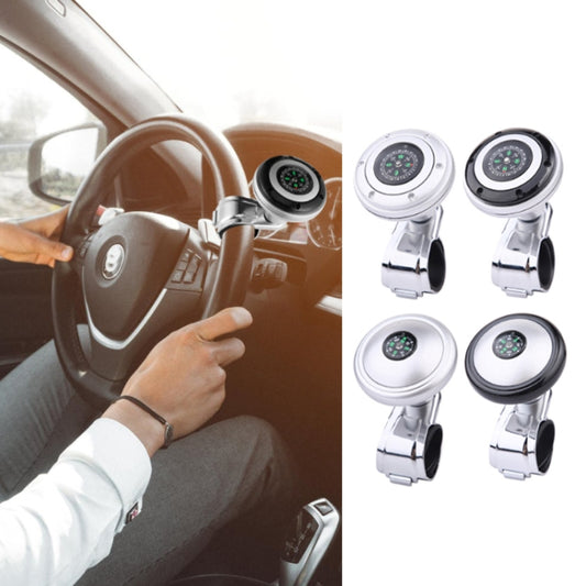 Car Steering Wheel Booster Ball Assist With Compass(B Model Black) by buy2fix