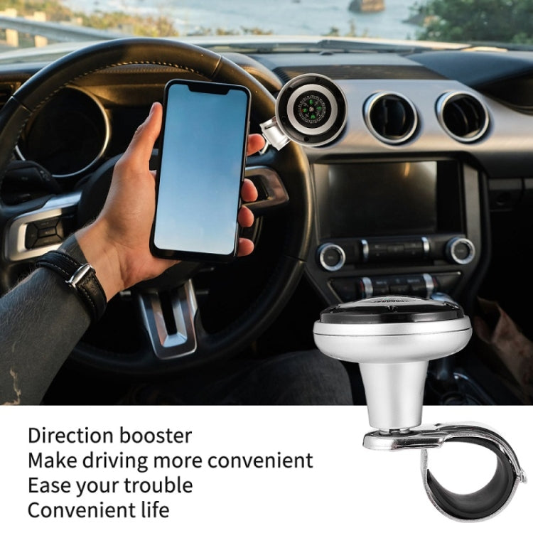 Car Steering Wheel Booster Ball Assist With Compass(A Model White) - Steering Wheel Accessories by buy2fix | Online Shopping UK | buy2fix