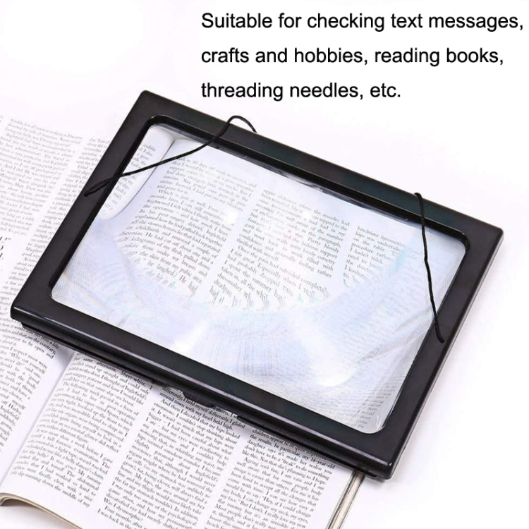 WJ10015 Full Page Reading LED Light Three-dimensional Folding Bracket Magnifying Glass by buy2fix