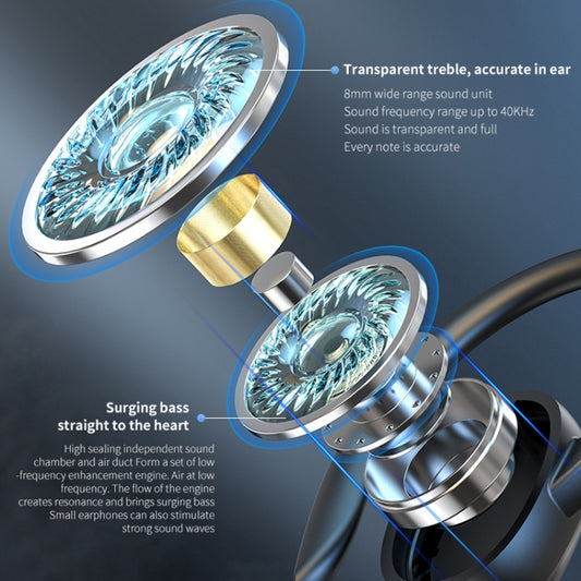 S260 Hanging Ear With Charging Bin Digital Display Stereo Bluetooth Earphones(Black) by buy2fix