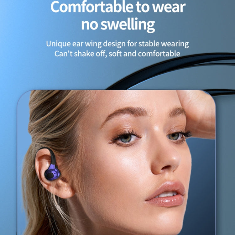 F8 Hanging Ear Stereo Wireless Bluetooth Earphones With Charging Bin(Blue Single Ear) by buy2fix