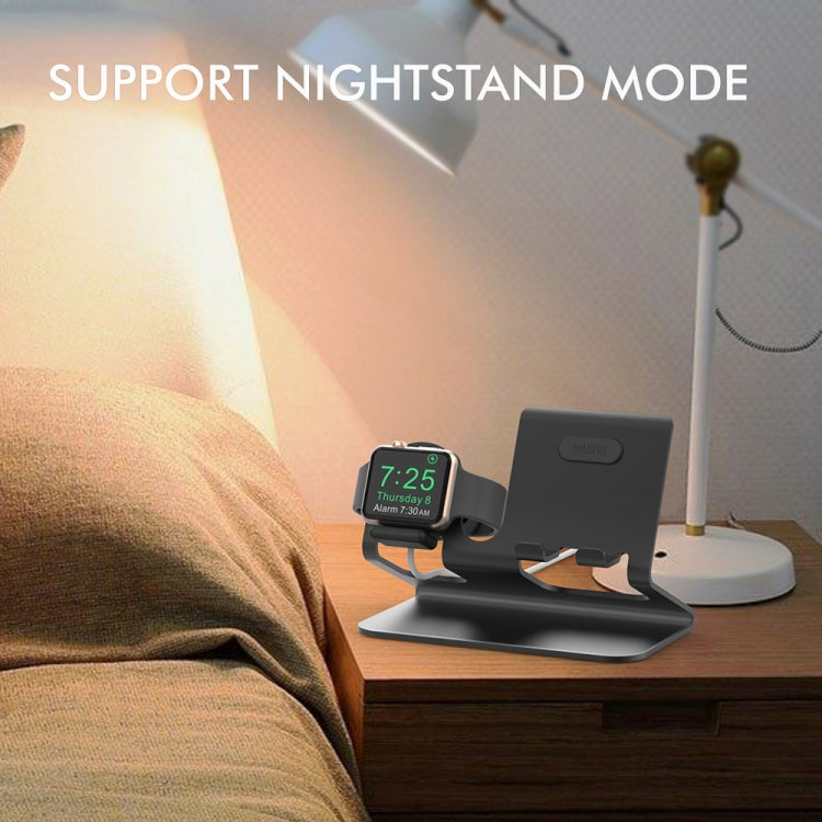 AhaStyle ST04 Aluminum Alloy Charging Base, For 4-8 inch Smart Phone&Apple Watch Series(Black) by AhaStyle