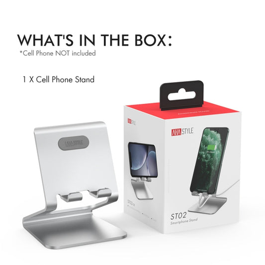 AhaStyle ST02 Mobile Phone Aluminum Alloy Fixed Bracket Storage Charging Base(Silver) by AhaStyle